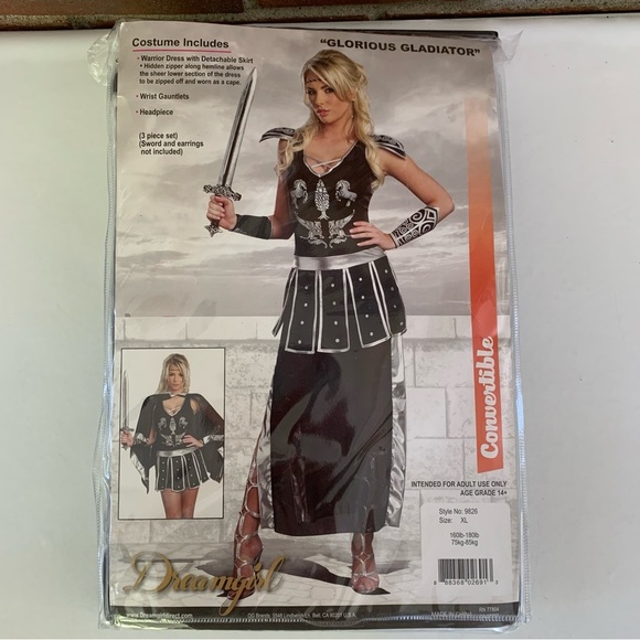 Dream Girl glorious gladiator Halloween Costume Women’s US XL NEW - Picture 1 of 7
